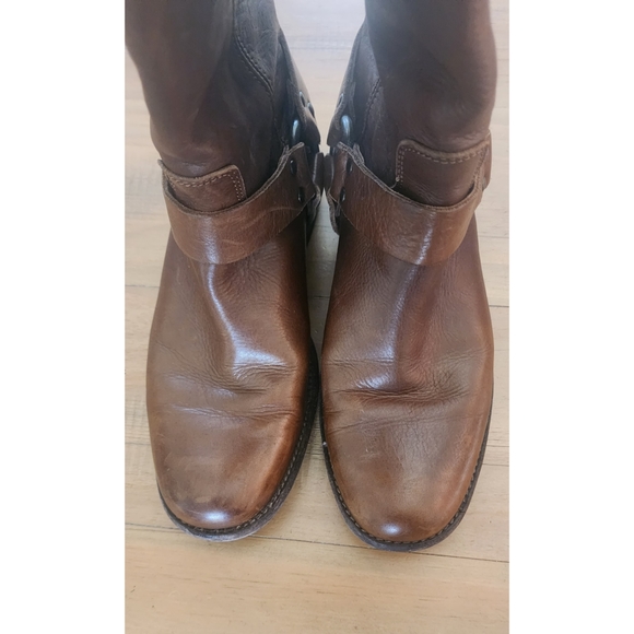 Frye Phillips Harness Tall Brown Boots - Picture 4 of 9